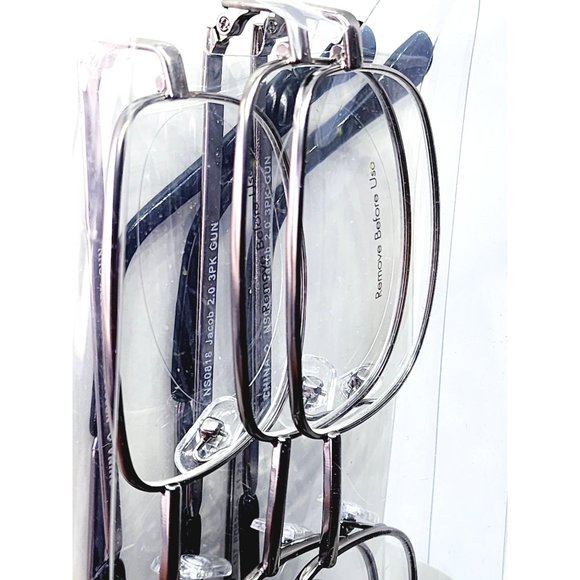 2018 CVS Health 3 Pair Value Pack +1.25 Jacob 2.0 Gun Metal Gray Reading Glasses - Picture 12 of 15